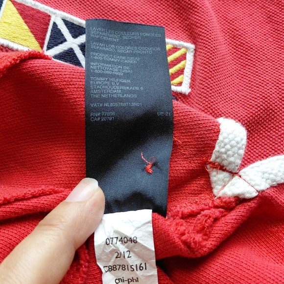 Tommy Hilfiger Red Polo with Navy Accents - Picture 8 of 8
